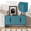 59''L Sideboard Storage Cabinet, Retro 4-Door Large Storage Cabinet with Adjustable Shelves and Long Handles, Wooden Accent Cabinet for Kitchen, Dining Room and Living Room (Antique Blue,105) view 4