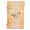 JAOCDOEN Wooden Guest Book for Wedding, Modern Rustic Memory Notebook, Basswood Keepsake with Hanging Ornaments, Pendant Craft, Decorative Accessory (Style 2 (Supplier Specification: view 1