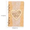 JAOCDOEN Wooden Guest Book for Wedding, Modern Rustic Memory Notebook, Basswood Keepsake with Hanging Ornaments, Pendant Craft, Decorative Accessory (Style 2 (Supplier Specification: view 4