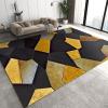 3x4 Rugs for Entryway Retro Black Gold Marble Low Pile Area Rug, Modern Relief Geometric Irregular Kids Bedroom Rug Soft for Coffee Shop Living Room Under Table Game Room view 1