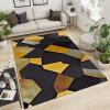 3x4 Rugs for Entryway Retro Black Gold Marble Low Pile Area Rug, Modern Relief Geometric Irregular Kids Bedroom Rug Soft for Coffee Shop Living Room Under Table Game Room view 2