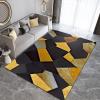 3x4 Rugs for Entryway Retro Black Gold Marble Low Pile Area Rug, Modern Relief Geometric Irregular Kids Bedroom Rug Soft for Coffee Shop Living Room Under Table Game Room view 3