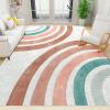 2x4 Runner Rug Nordic Abstract Rainbow Stripes Art Rugs for Entryway, Retro Medieval Bohemian Geometric Line Washable Kitchen Rugs Soft Non Slip Anti Fatigue for Sink Laundry Indoor Hallways view 1