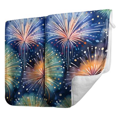 GAIIIIYOU Fireworks Hand Towels for Bathroom Abstract Painting Kitchen Towel Decorative Microfiber Guest Towel Set of 2