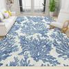 6x9 Area Rugs Retro Nautical Blue Coral Creature Living Room Rugs, Coastal Ocean Coral Reef Classroom Rug with Carpet Non-Slip Backing for Bedroom Office Home Decor view 1