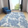 6x9 Area Rugs Retro Nautical Blue Coral Creature Living Room Rugs, Coastal Ocean Coral Reef Classroom Rug with Carpet Non-Slip Backing for Bedroom Office Home Decor view 2