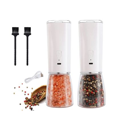 YMGSCC Electric Pepper Grinder Spice Mill Automatic Salt and Pepper Shaker Coffee Grinder with LED Light Set Adjustable Ceramic