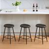 FIRAVOE Counter Stools Set of 3, Modern 24 inch Counter Height Stools, Black Faux Leather Backless Barstools for Kitchen Island (Black, 3 PCS 24'' Height) view 1