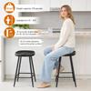 FIRAVOE Counter Stools Set of 3, Modern 24 inch Counter Height Stools, Black Faux Leather Backless Barstools for Kitchen Island (Black, 3 PCS 24'' Height) view 3