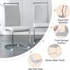 MUUOKY 63" Glass Dining Table Set for 6, Dinner Table Set for 6, Glass Top Dining Room Table and 6 PU Leather Chairs, Rectangle White Table and Chair Set for 6 Suitable Kitchen Dining Room view 4