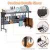 Over The Sink Dish Drying Rack, Large 2 Tier Carbon Steel Dish Drainer Rack Organizer for Kitchen Shelf, Bottom Layer Expandable Length Above Sink Dish Rack view 3
