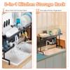 Over The Sink Dish Drying Rack, Large 2 Tier Carbon Steel Dish Drainer Rack Organizer for Kitchen Shelf, Bottom Layer Expandable Length Above Sink Dish Rack view 4