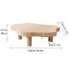 Cloud Coffee Table for Living Room, Solid Wood Irregular Shaped Cream Coffee Table, Cute Round Corner End Table, Modern Cocktail Table(39.4" Lx27.5 Wx16 H, White) view 2