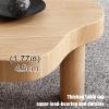 Cloud Coffee Table for Living Room, Solid Wood Irregular Shaped Cream Coffee Table, Cute Round Corner End Table, Modern Cocktail Table(39.4" Lx27.5 Wx16 H, White) view 4