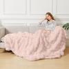 ORINOVA Pink Fluffy Blanket for Couch Living Room Faux Fur 50x60 Fuzzy Throw Blanket for Bed Soft Furry Bed Cozy Comforter Home Decor Gifts 860 GSM view 2