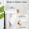 EwdeWwo No Hook Striped Shower Curtain With Snap-in Liner, Black and White for Bathroom, Waterproof Vertical Stripe Bath With See-Through Mesh Top Window, 36" x 78" view 3