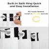 EwdeWwo No Hook Striped Shower Curtain With Snap-in Liner, Black and White for Bathroom, Waterproof Vertical Stripe Bath With See-Through Mesh Top Window, 36" x 78" view 4