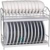 Dish Drainer Rack,Plate Rack, Drain Rack Drying Racks Dish Drainer Rack Kitchen Drain Rack Household Double-Layer Bowl Rack Cup Holder Cutter Storage Tray Chopstick Rack/Silver-A/40 * 30 * 19.5Cm(Silv view 1