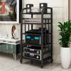 YLQFGUVWK 5-Tier Removable Media Stand Audio/Video Stand CD Player Stand Stereo Component Storage Cabinet with Height Adjustable Wooden Shelf for Home/Office/Theater(Style 2) view 1