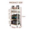 YLQFGUVWK 5-Tier Removable Media Stand Audio/Video Stand CD Player Stand Stereo Component Storage Cabinet with Height Adjustable Wooden Shelf for Home/Office/Theater(Style 2) view 2