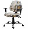 AMZRicher Farmhouse Christmas Office Chair Cover Stretchable Computer Chair Seat Cover Backrest Slipcovers, Xmas Santa Snowflake Stretchable Rotating Desk Chair Seat Cushion Split Protectors view 1