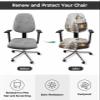 AMZRicher Farmhouse Christmas Office Chair Cover Stretchable Computer Chair Seat Cover Backrest Slipcovers, Xmas Santa Snowflake Stretchable Rotating Desk Chair Seat Cushion Split Protectors view 2