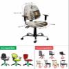 AMZRicher Farmhouse Christmas Office Chair Cover Stretchable Computer Chair Seat Cover Backrest Slipcovers, Xmas Santa Snowflake Stretchable Rotating Desk Chair Seat Cushion Split Protectors view 4