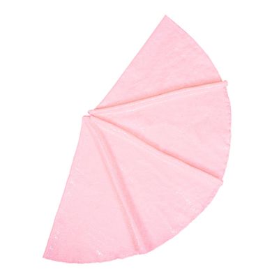 ShinyBeauty Baby Pink Tree Skirt, 48 Inch Christmas Tree Skirts, Mini Tree Cover, Santa Tree Cover, Sequin Tree Skirt for Home/Thanksgiving Decorations