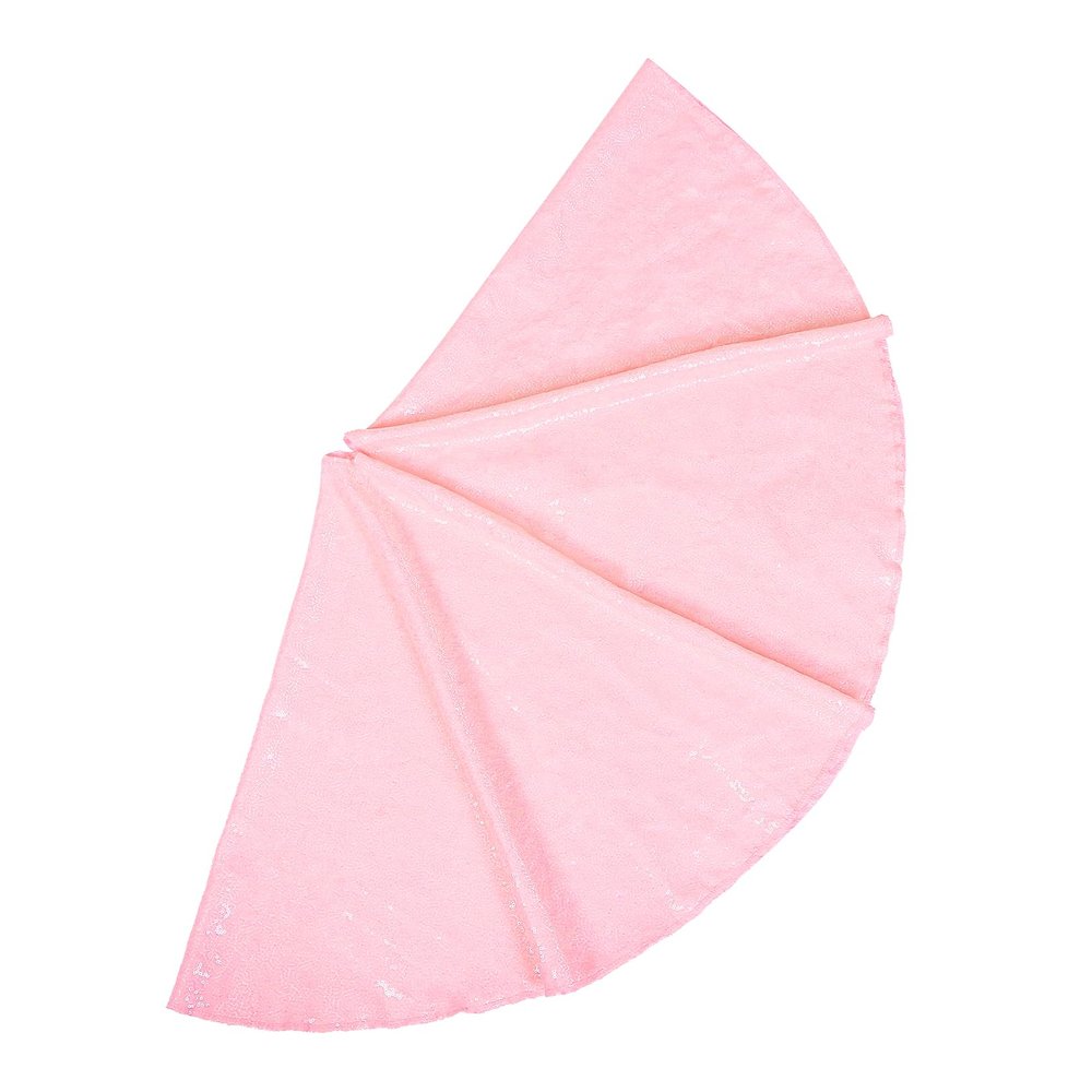 ShinyBeauty Baby Pink Tree Skirt, 48 Inch Christmas Tree Skirts, Mini Tree Cover, Santa Tree Cover, Sequin Tree Skirt for Home/Thanksgiving Decorations