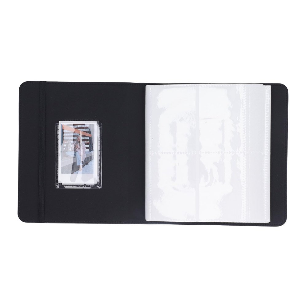 Yunseity Small Photo Album, 288 Photos PU Leather Cover Photo Album, 72 Transparent Pages, Restores True Colors, Fits for Mini 3in Instant Camera Photos with Family and Friends (Black)