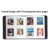 Yunseity Small Photo Album, 288 Photos PU Leather Cover Photo Album, 72 Transparent Pages, Restores True Colors, Fits for Mini 3in Instant Camera Photos with Family and Friends (Black) view 3