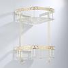 GTFDXJ Corner Shower Caddy Carved Aluminum Alloy Bathroom Shelf, Wall Mounted Basket Bathroom Handware White Bathroom Shelves Shower OrganizerA view 2