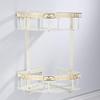GTFDXJ Corner Shower Caddy Carved Aluminum Alloy Bathroom Shelf, Wall Mounted Basket Bathroom Handware White Bathroom Shelves Shower OrganizerA view 4