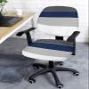 Black Grey Navy Blue Striped Office Chair Cover Stretchable Computer Chair Seat Cover Backrest Slipcovers, Geometric Horizontal Simple Lines Rotating Desk Chair Seat Cushion Split Protectors view 3