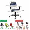Black Grey Navy Blue Striped Office Chair Cover Stretchable Computer Chair Seat Cover Backrest Slipcovers, Geometric Horizontal Simple Lines Rotating Desk Chair Seat Cushion Split Protectors view 4