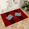 2x3 Modern Race Themed Red Geometric Washable Rug, Black White Checkered Flag Area Rug, Anti-Slip Foldable Non-Shedding Mat for Living Room Bedroom Entryway Hallway Office Gaming Room Boy Room view 1