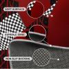 2x3 Modern Race Themed Red Geometric Washable Rug, Black White Checkered Flag Area Rug, Anti-Slip Foldable Non-Shedding Mat for Living Room Bedroom Entryway Hallway Office Gaming Room Boy Room view 4