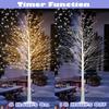 Miyukyee 1224 LED Lighted Birch Tree, 7 FT White Christmas Tree view 4