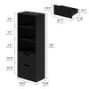 Housoul Bookcase with 2 Drawers, 63" 3-Tier Bookshelf with Storage, 3 Shelf Book Shelf with Adjustable Shelf, Modern Bookshelf, Open Shelves Bookcase for Study, Bedroom & Home Office, Black view 2