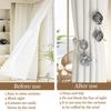 BDHRKTE Boho Flower Curtain tie Backs Handmade Curtains tiebacks Curtain Holder Tie Backs for Curtains Braided,Cute Flower Curtain Ties Decorative Rope for Bedroom Window Treatment (Gray) view 3