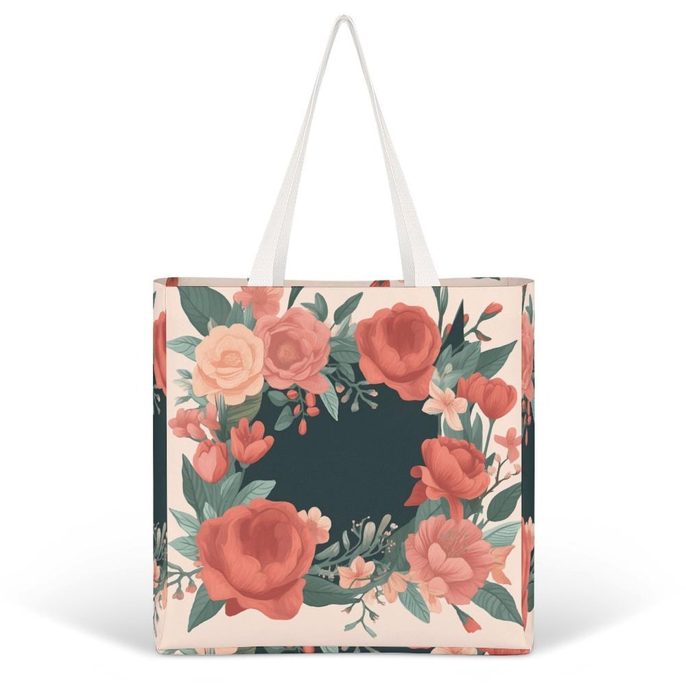 NQLYUT Tote Bag Laptop Handbag Mother's Day Bouquet Grocery Bag Canvas Shoulder Bag Crossbody Bag for Travel