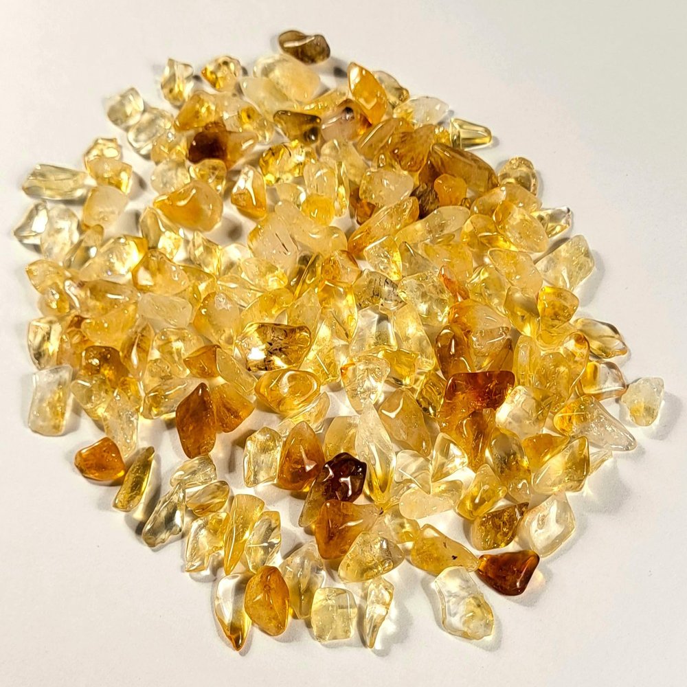500g (1.1LBs) Golden Yellow Citrine Quartz Small Tumbled Stones Reiki Crystal Jewelry Making Home Decoration Natural Gemstone Mineral Pebble Specimens - 5 Bags