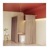BXKCFYBSQ Privacy Partition Curtain, L-Shaped Room Divider, Metal Support Wall-Mounted Curtain, Flat Hook Medical Curtain for Fitting Room Beauty Salon Bedroom(Brown) view 1