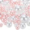 PATIKIL 120 Pieces Vase Fillers Pearls, 14/20/30 mm Vase Filler Pearl Bead Vase Centerpieces Floating Pearl Bead with Hole for Vase Decoration, Cream/Light Pink view 1
