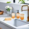 Modern Bathroom Set with Soap Pump and Toothbrush Holder, Orange view 4