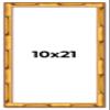 10x21 Frame Gold Bamboo Picture Frame | 0.75 Inch Moulding Width | 0.625 Inches Rabbet Depth | Solid Wood Frame Complete with UV Acrylic Plexiglass, Foam Board Backing & Hanging Hardware view 1