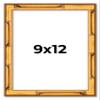 9x12 Frame Gold Bamboo Picture Frame | 0.75 Inch Moulding Width | 0.625 Inches Rabbet Depth | Solid Wood Frame Complete with UV Acrylic Plexiglass, Foam Board Backing & Hanging Hardware view 1