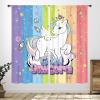 Unicorn Curtains for Kids Bedroom, Cartoon Rainbow Unicorn Princess Colour Drapes Treatments for Baby Nursery Living Room Bathroom Curtains 2 Panel, 84X84 Inch view 1