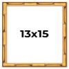 13x15 Frame Gold Bamboo Picture Frame | 0.75 Inch Moulding Width | 0.625 Inches Rabbet Depth | Solid Wood Frame Complete with UV Acrylic Plexiglass, Foam Board Backing & Hanging Hardware view 1