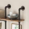 5 Tier Heavy Duty Garment Rack 7.9" d X 37.3" w 56.3" h Black Metal Wood Finish Adjustable Rod view 4